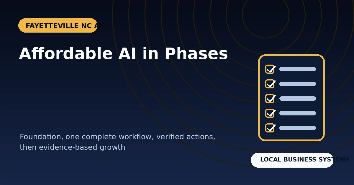 Affordable Fayetteville AI: Build in Proof-Based Phases Without Buying Cheap