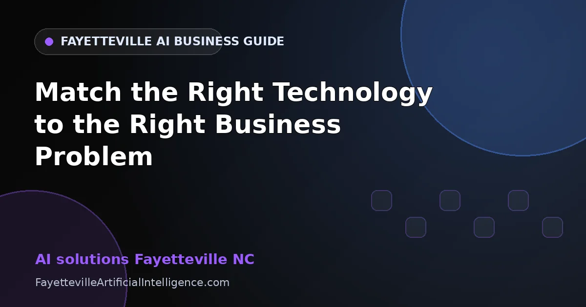 AI Solutions Fayetteville NC: Match the Right Technology to the Right Business Problem