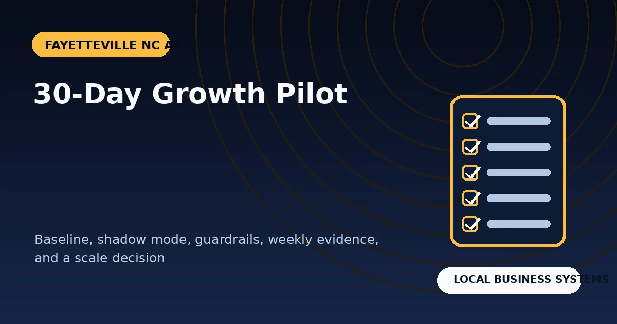 Fayetteville AI Customer Growth Pilot: A 30-Day Proof Plan Before You Scale